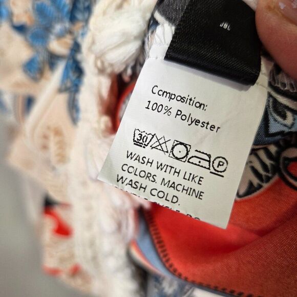 NEVER WORN SHEIN HALTER FRINGED BOHO PAISLEY HANKY SHORT DRESS SZ LARGE - Picture 11 of 14